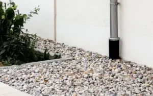 french drainage system in florida yard with downspout